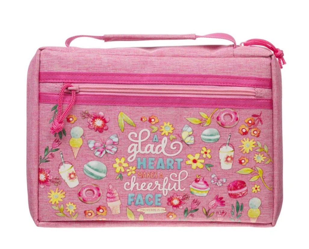 Bible Cover - Medium - A Glad Heart Prov. 15:13