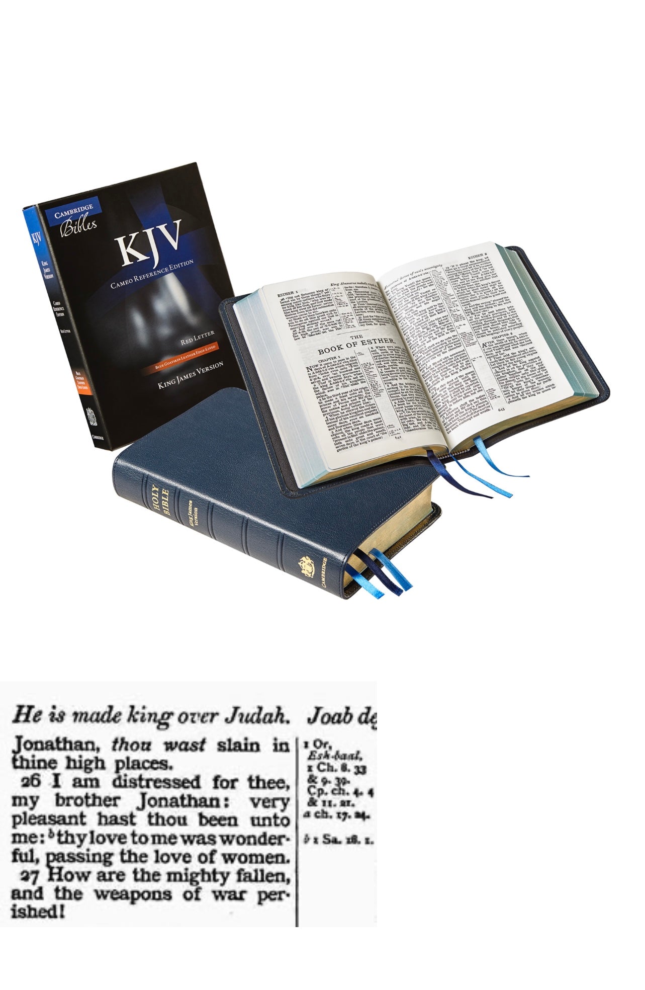 Cambridge KJV Concord Wide Margin Reference Bible, Black Calf Split Leather